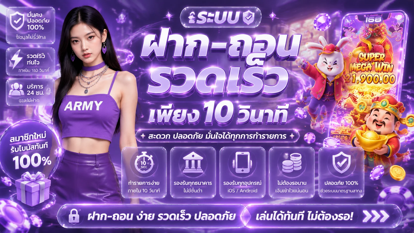 ระบบฝากถอนออโต้ MONYFLOW98 รองรับทรูวอเลทและทุกธนาคาร